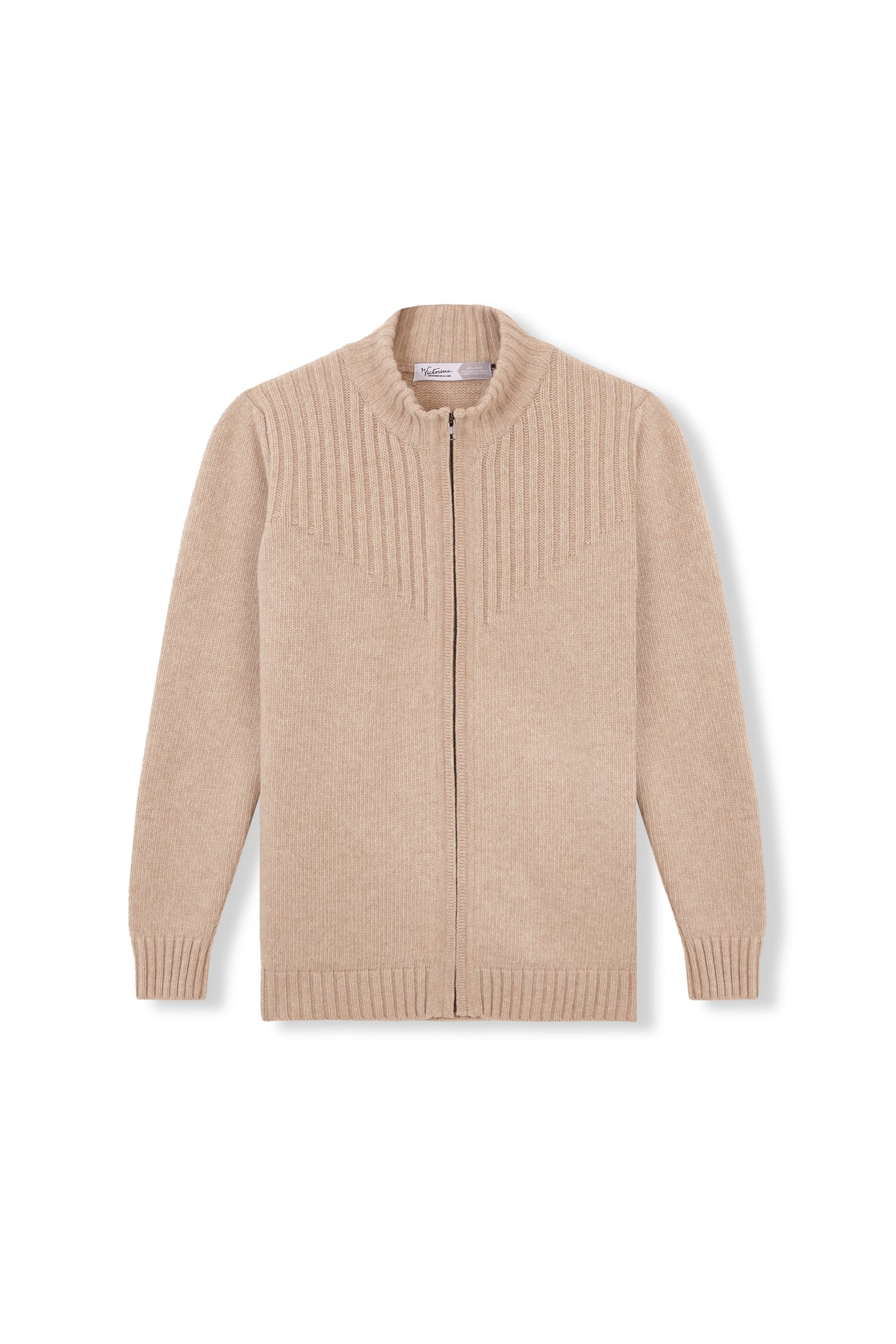 BEIGE REISSVERSCHLUSSJACKE