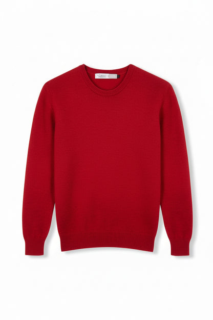 JERSEY LISO 100% LANA MERINO ROJO