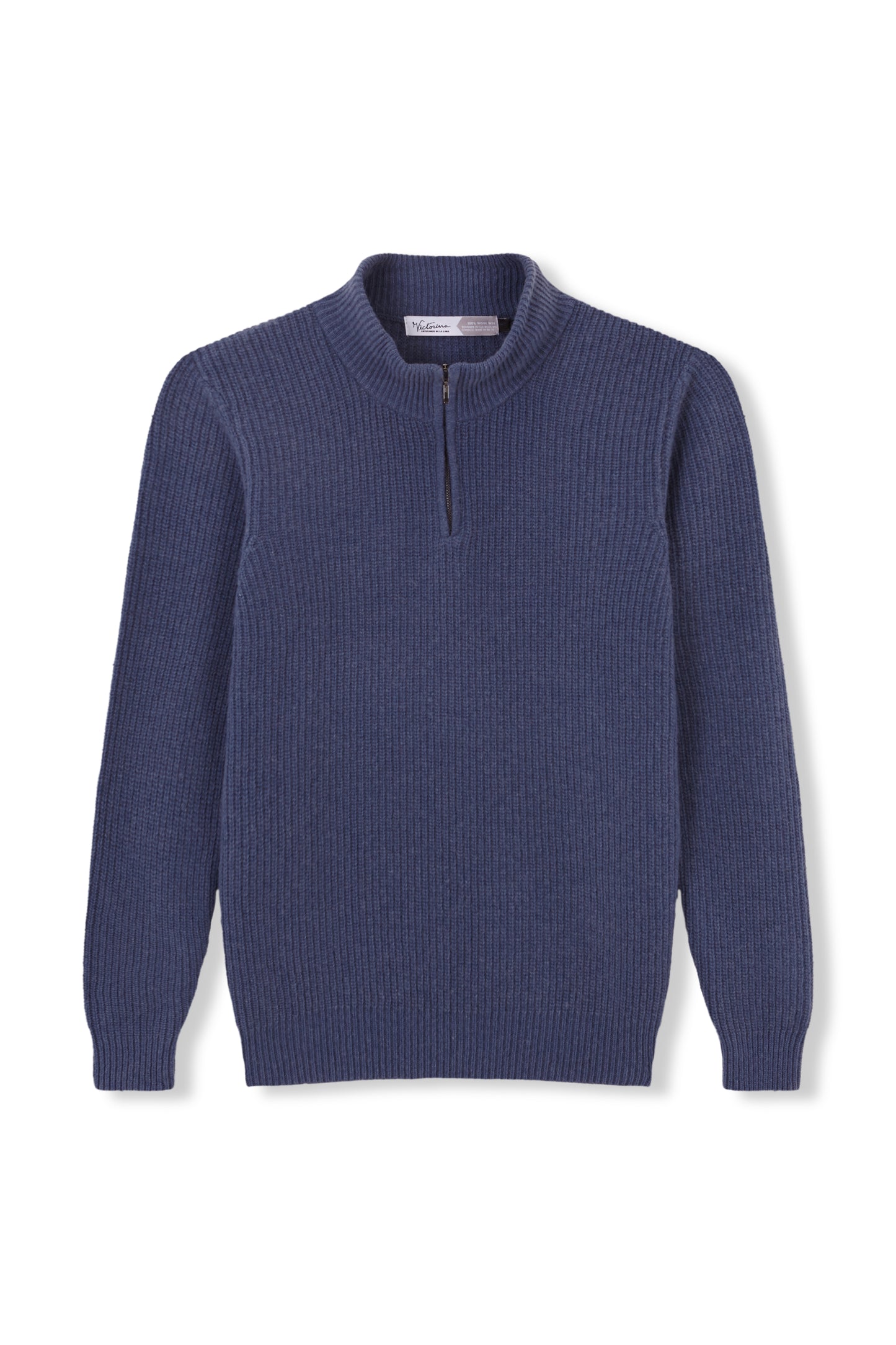 JERSEY MEDIA CREMALLERA 100% LANA AZUL