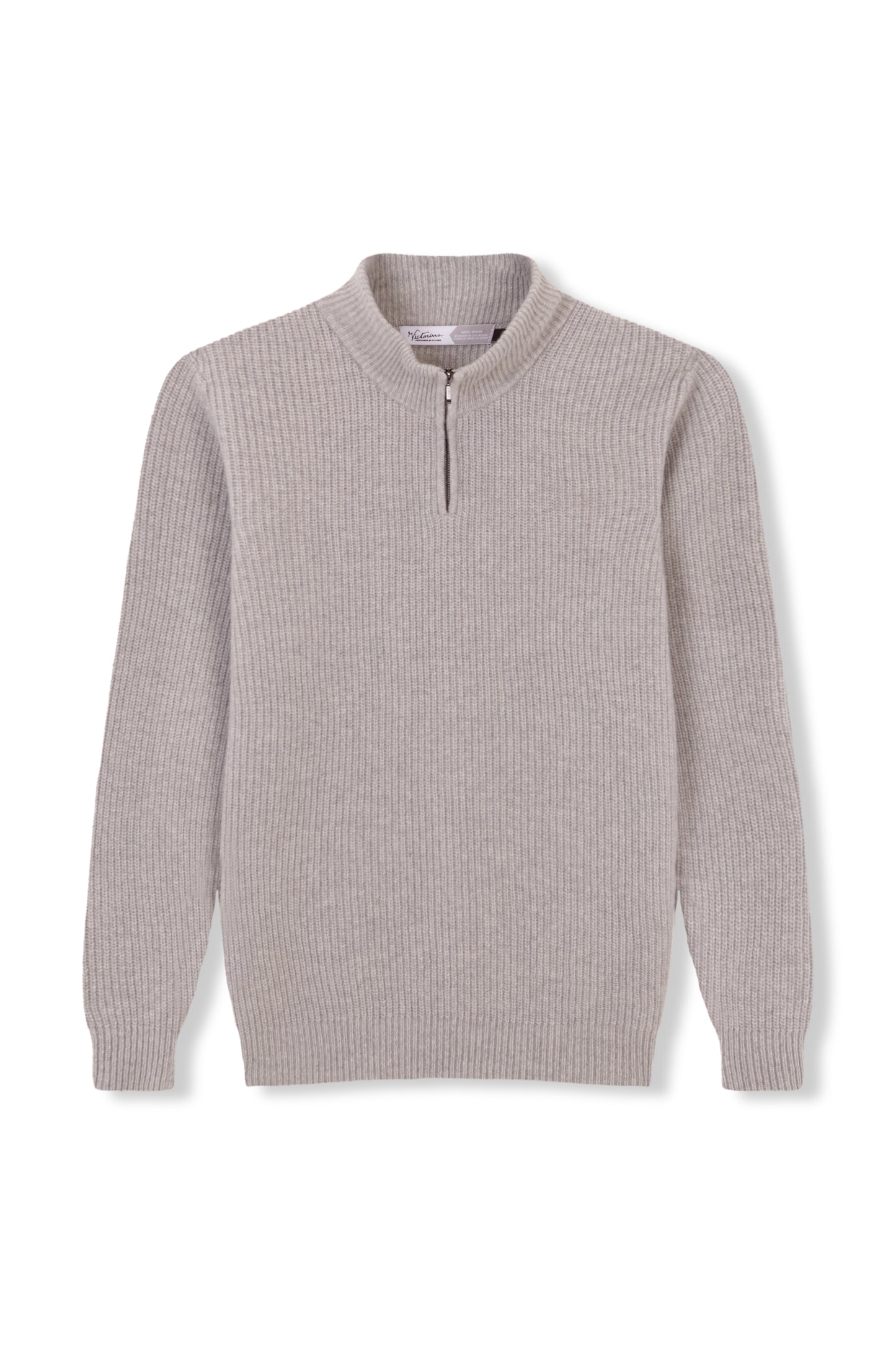 JERSEY MEDIA CREMALLERA 100% LANA GRIS