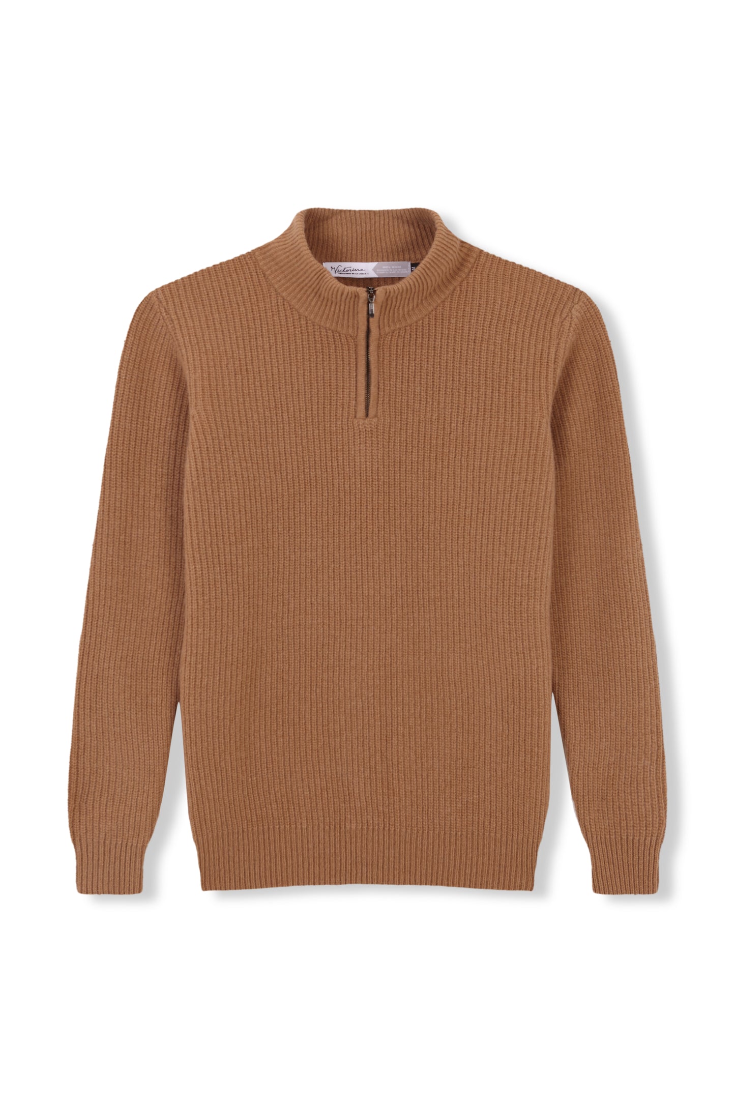 JERSEY MEDIA CREMALLERA 100% LANA MARRÓN