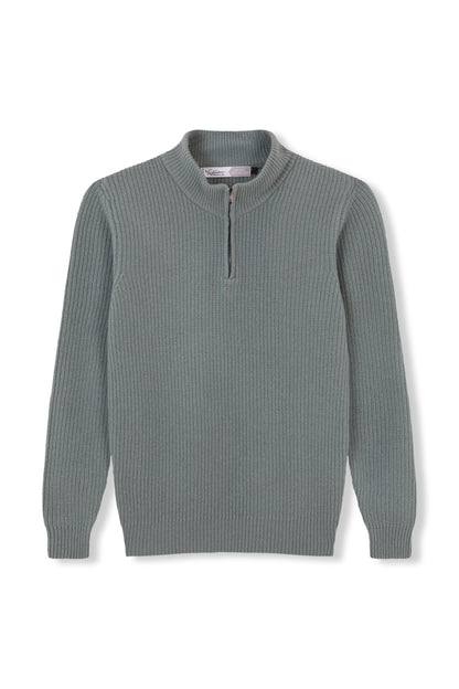 JERSEY MEDIA CREMALLERA 100% LANA MENTA