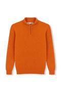 Pullover mit halbem Reißverschluss aus 100 % Wolle, Orange