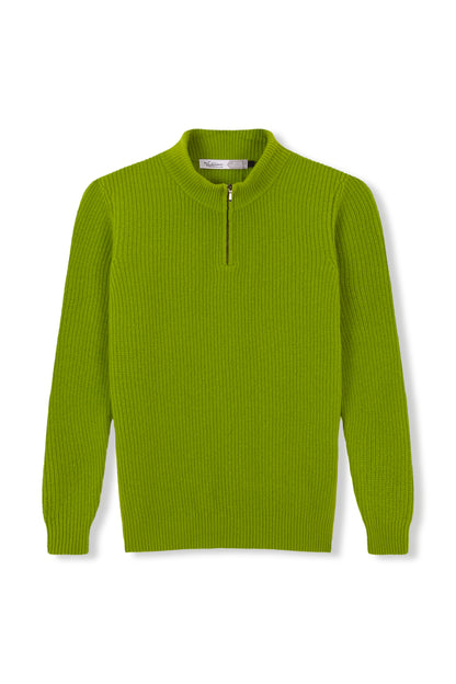 JERSEY MEDIA CREMALLERA 100% LANA PISTACHO