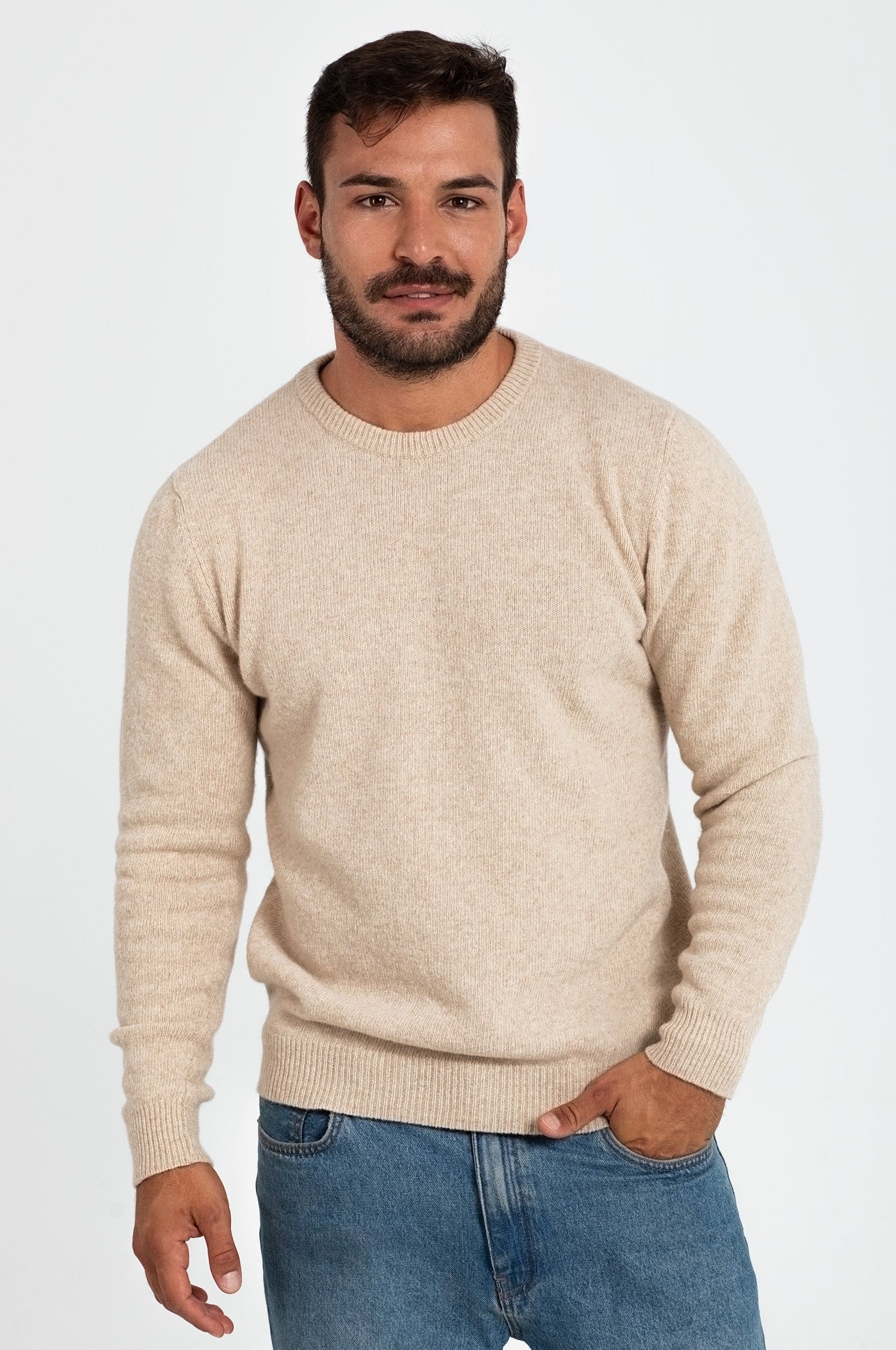 JERSEY LISO 100% LANA MERINO BEIGE