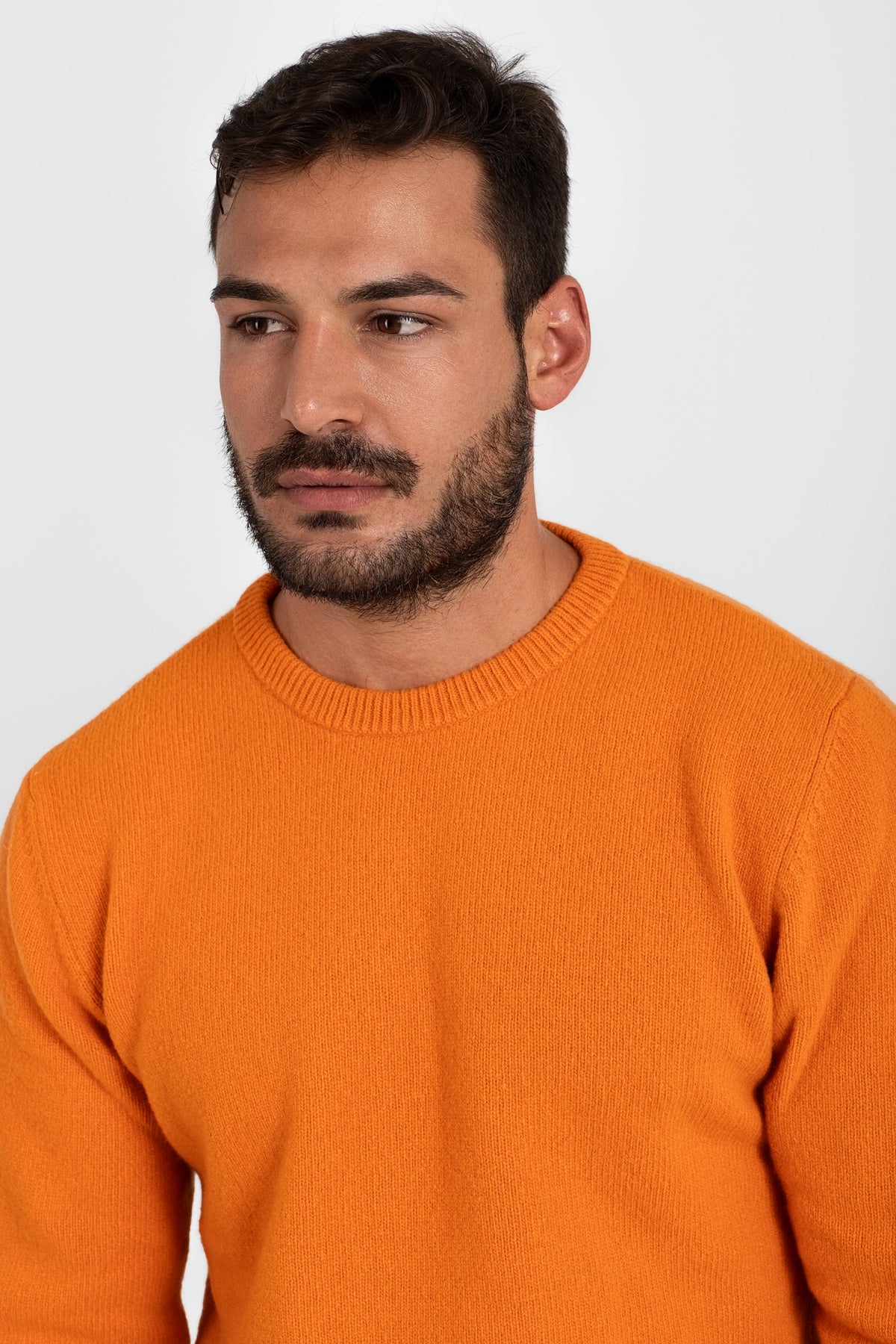 EINFACHER JERSEY-STOFF AUS 100 % MERINOWOLLE, ORANGE