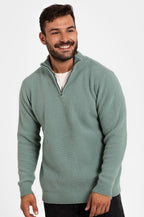 STRICKJACKE MIT REISSVERSCHLUSS 100% WOLLE MINZE