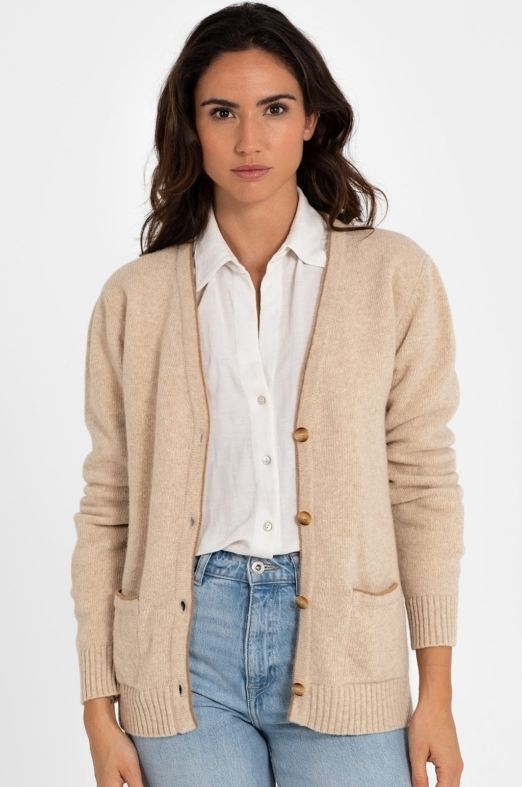 BEIGE BEADBAND 100% WOOL