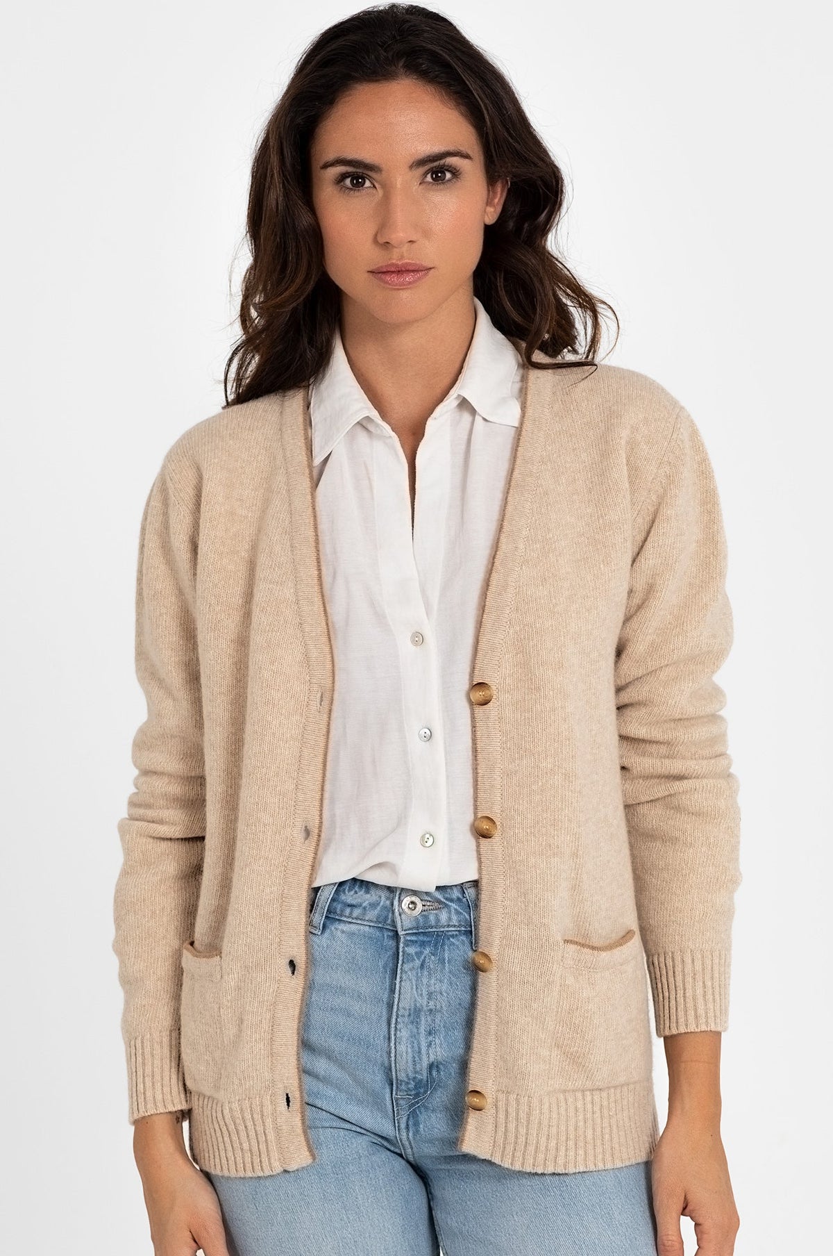 BEIGE BEADBAND 100% WOOL