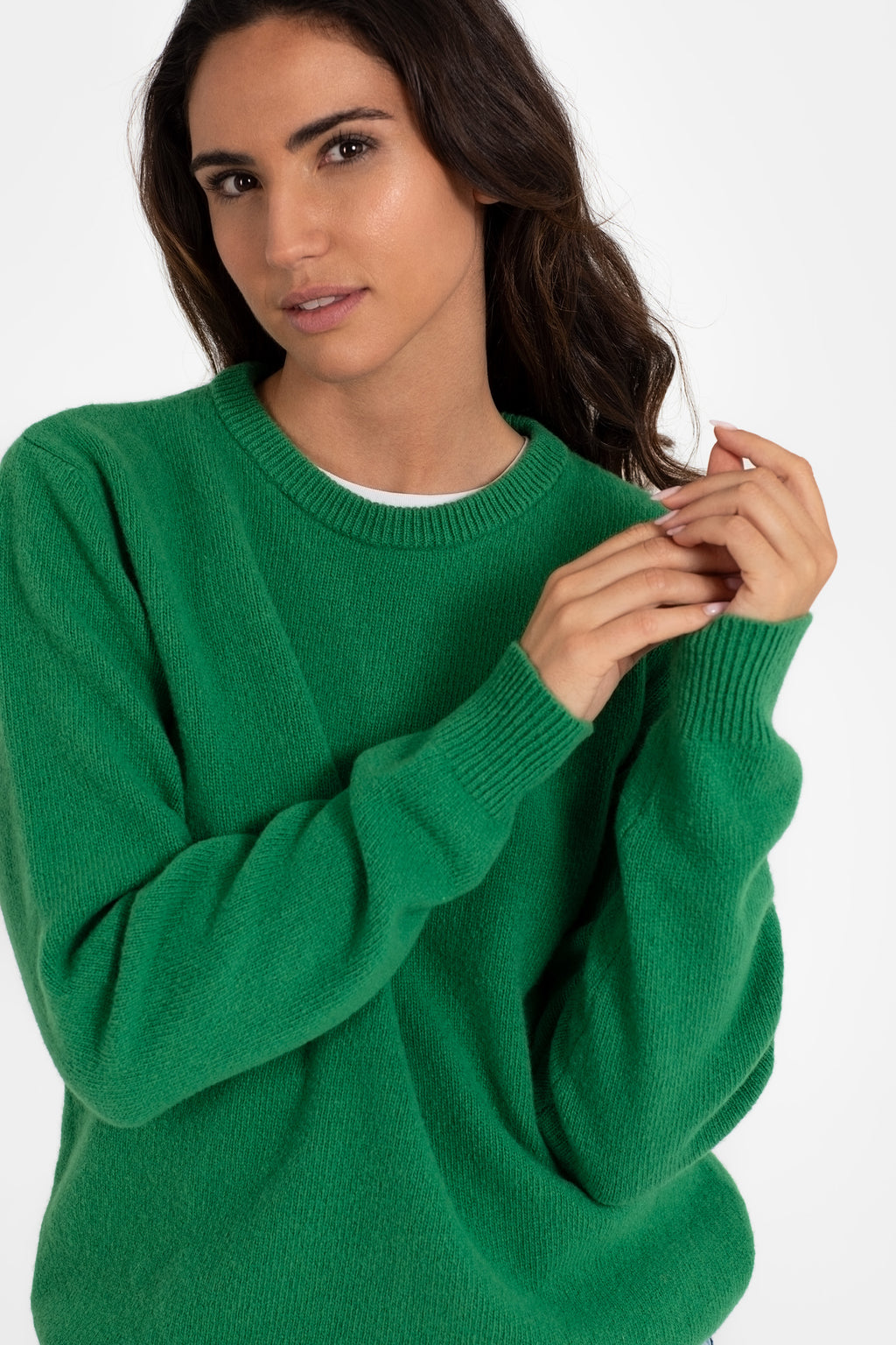 JERSEY LISO 100% LANA MERINO VERDE