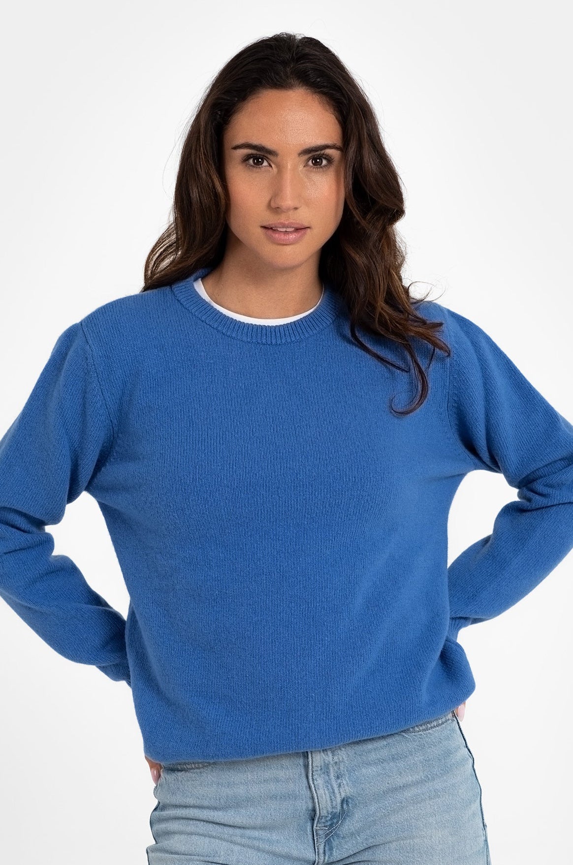JERSEY LISO 100% LANA MERINO AZUL