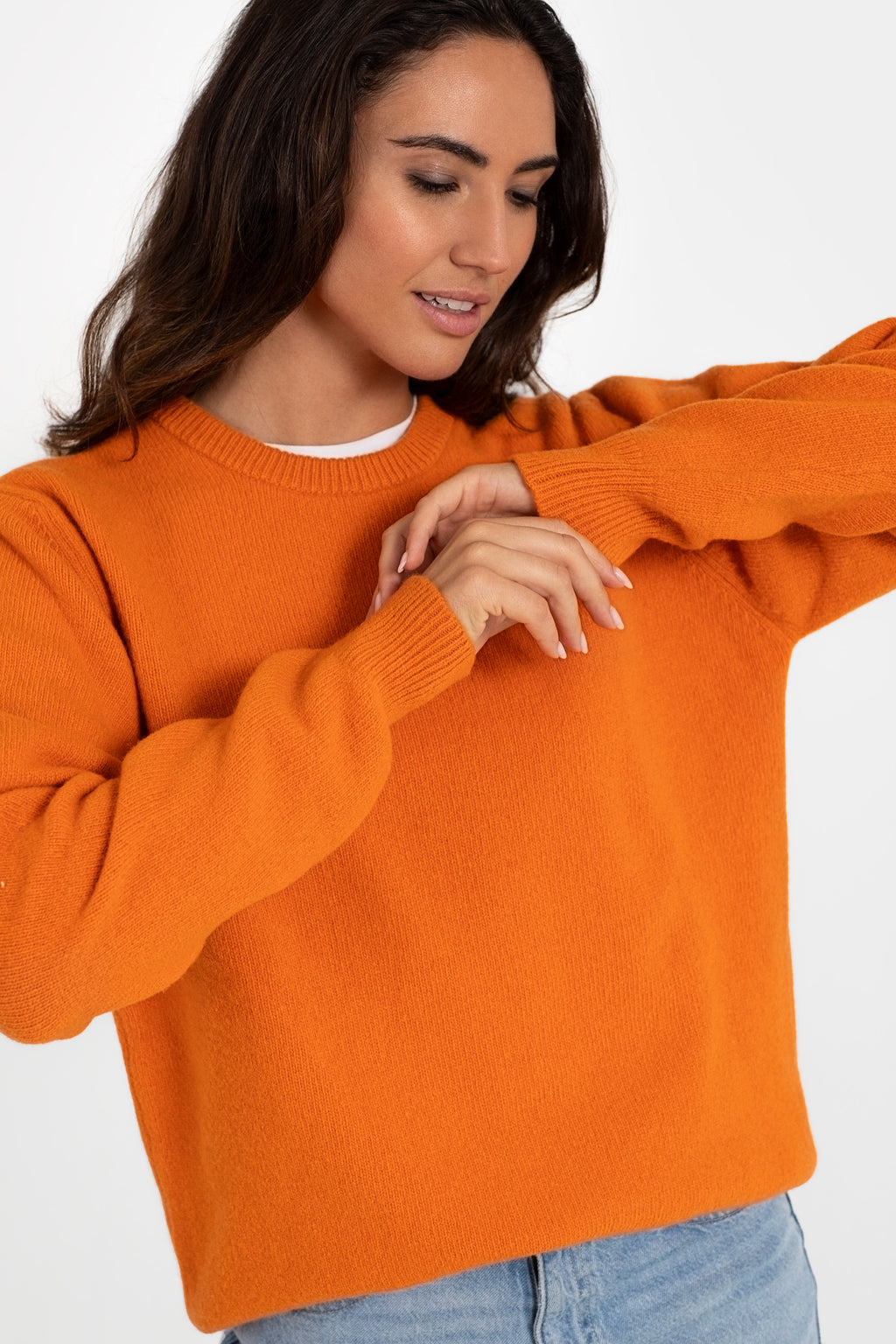 JERSEY LISO 100% LANA MERINO NARANJA