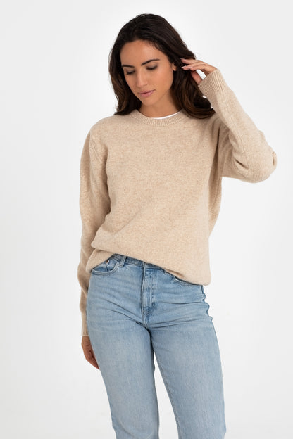 JERSEY LISO 100% LANA MERINO BEIGE