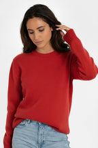 JERSEY LISO 100% LANA MERINO ROJO
