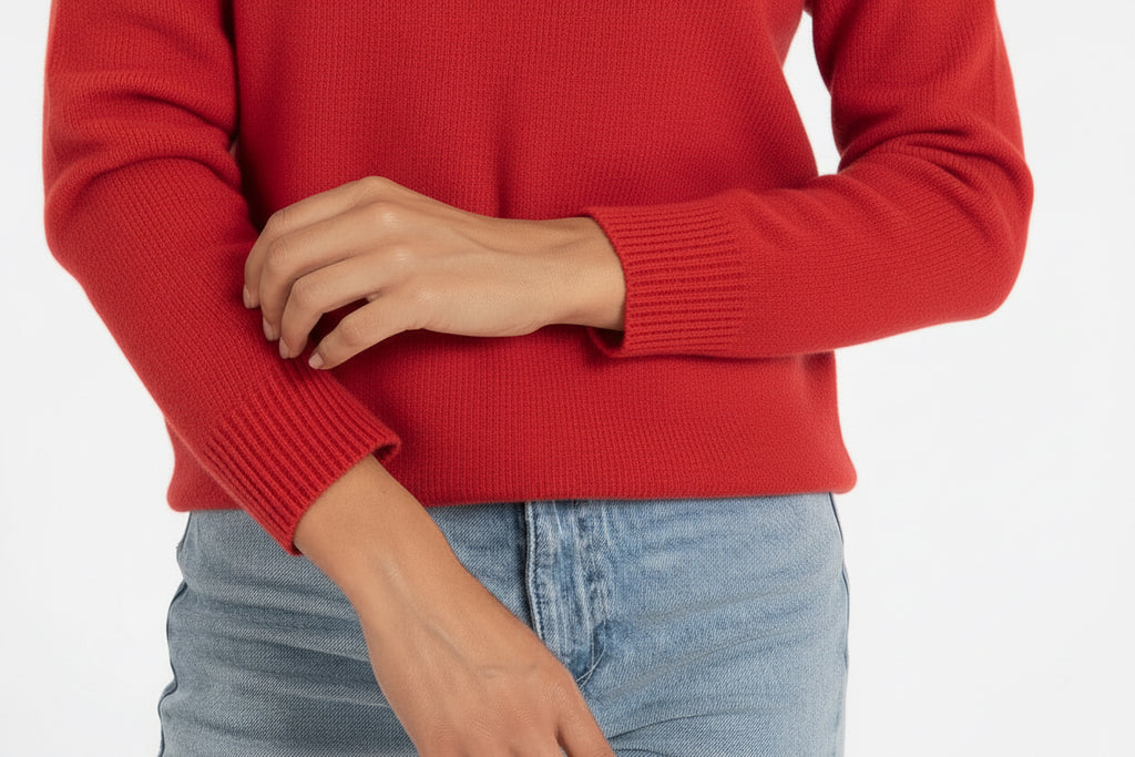 JERSEY LISO 100% LANA MERINO ROJO