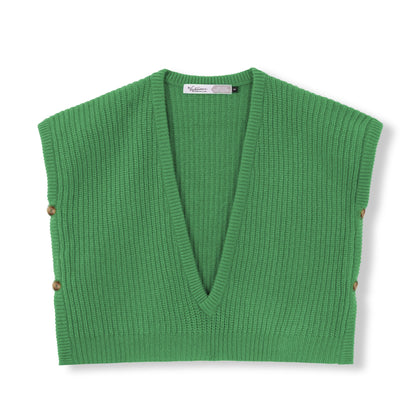 PEARL VEST 100% WOOL GREEN