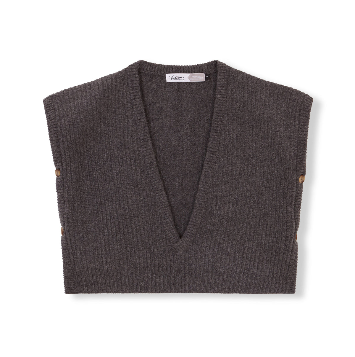 PEARL VEST 100% WOOL GREY