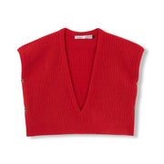 CHALECO 100% LANA CORAL